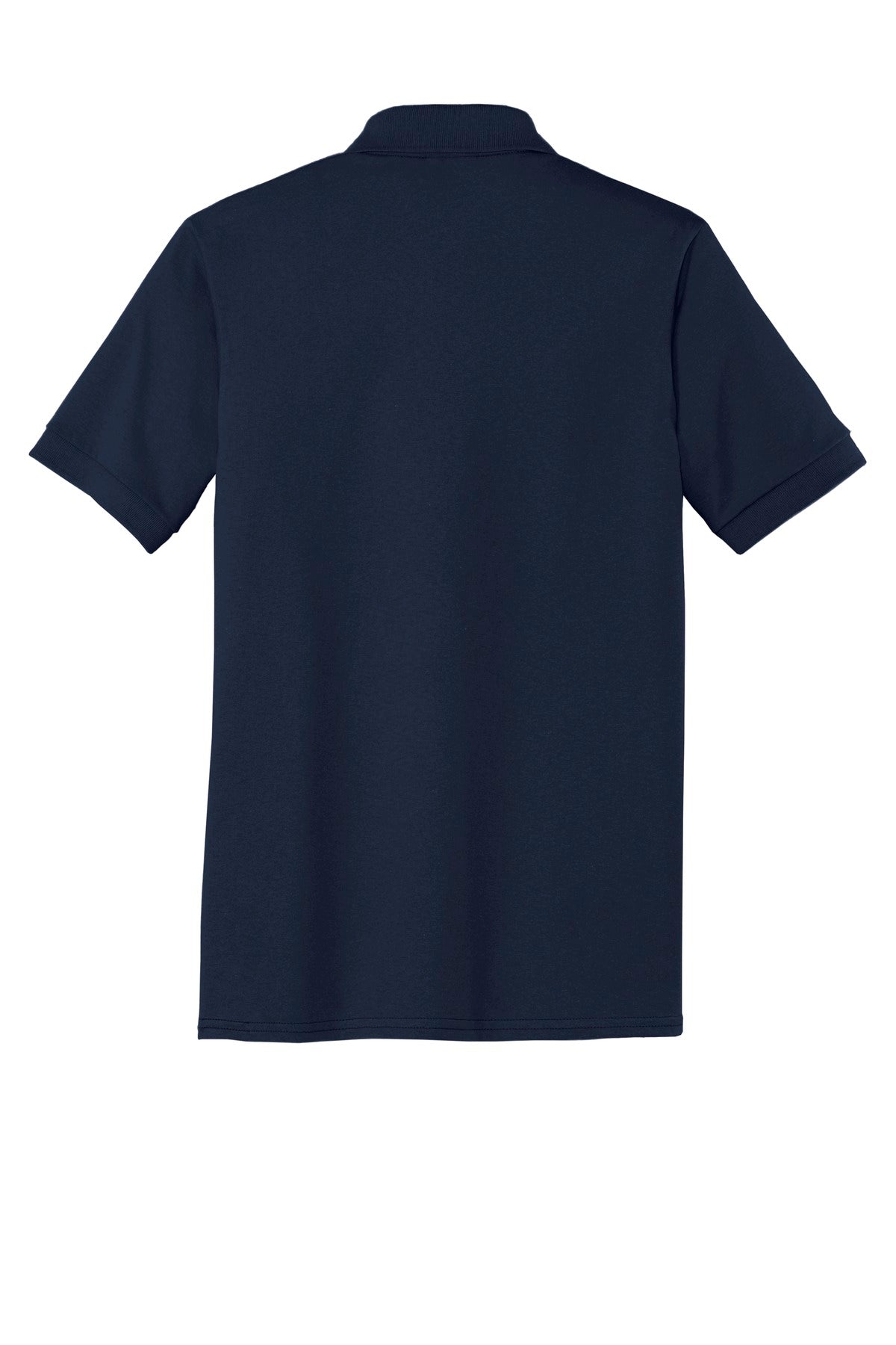 Rear View of Deep Navy Port & Company Tall Core Blend Jersey Knit Polo. KP55T