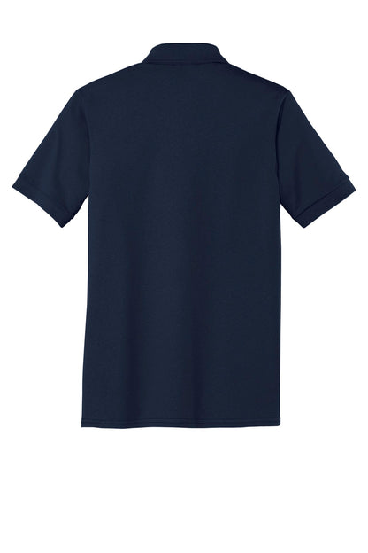 Rear View of Deep Navy Port & Company Tall Core Blend Jersey Knit Polo. KP55T