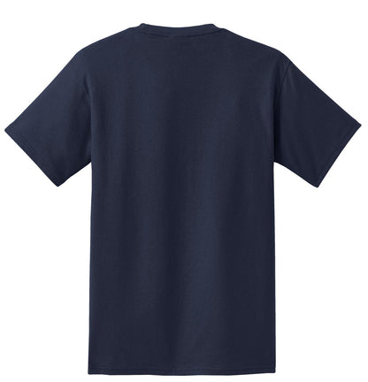 Rear View of Deep Navy Port & Company - Tall Essential Pocket Tee. PC61PT