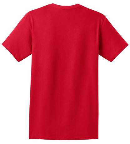Rear View of Deep Red Hanes - Authentic 100% Cotton T-Shirt with Pocket. 5590