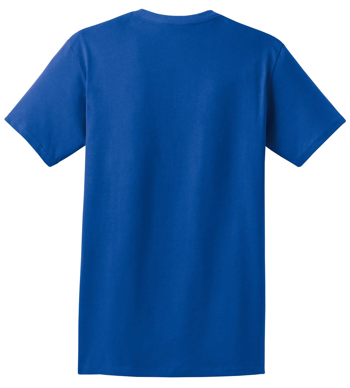 Rear View of Deep Royal Hanes - Authentic 100% Cotton T-Shirt with Pocket. 5590