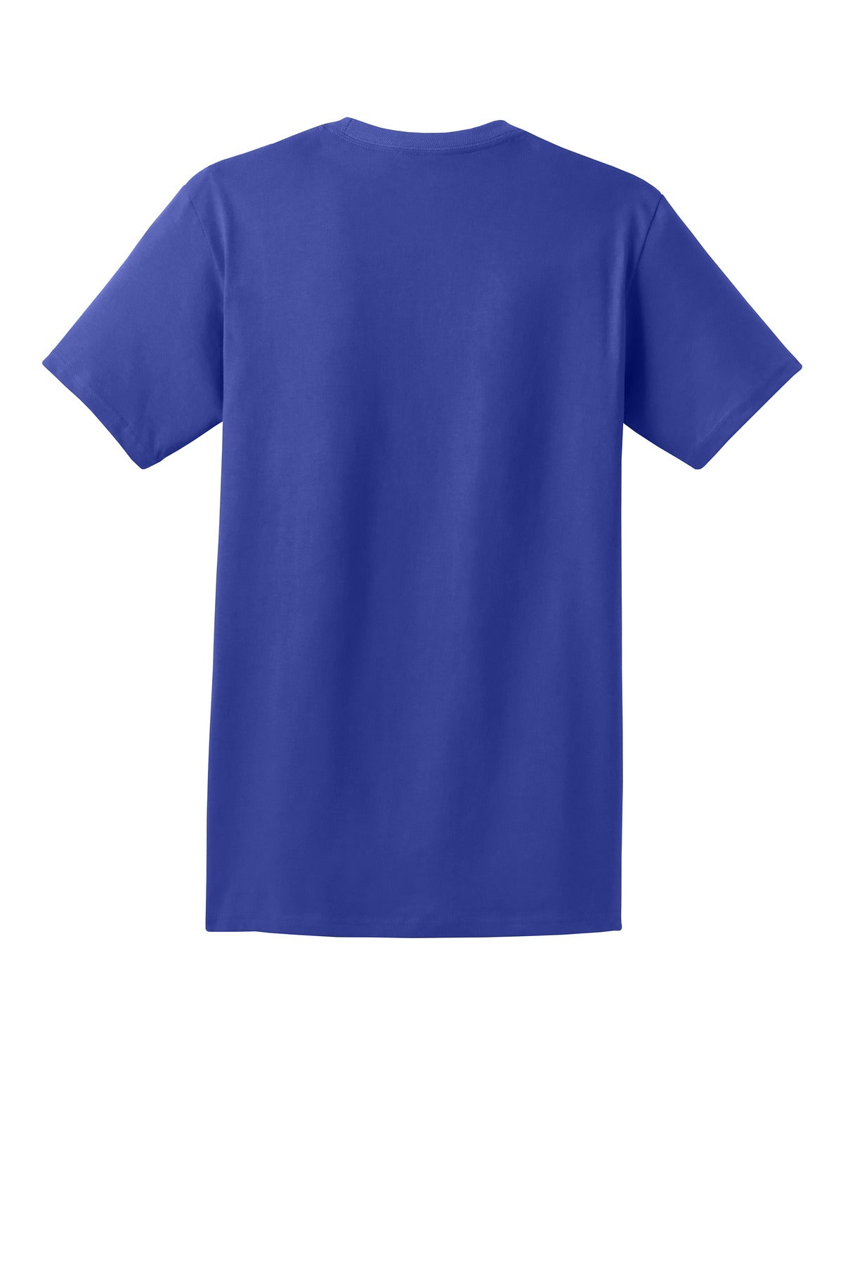 Rear View of Deep Royal Hanes - Authentic 100% Cotton T-Shirt with Pocket. 5590