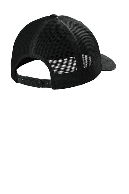Rear View of DeepBlack Port Authority Eco Snapback Trucker Cap C112ECO