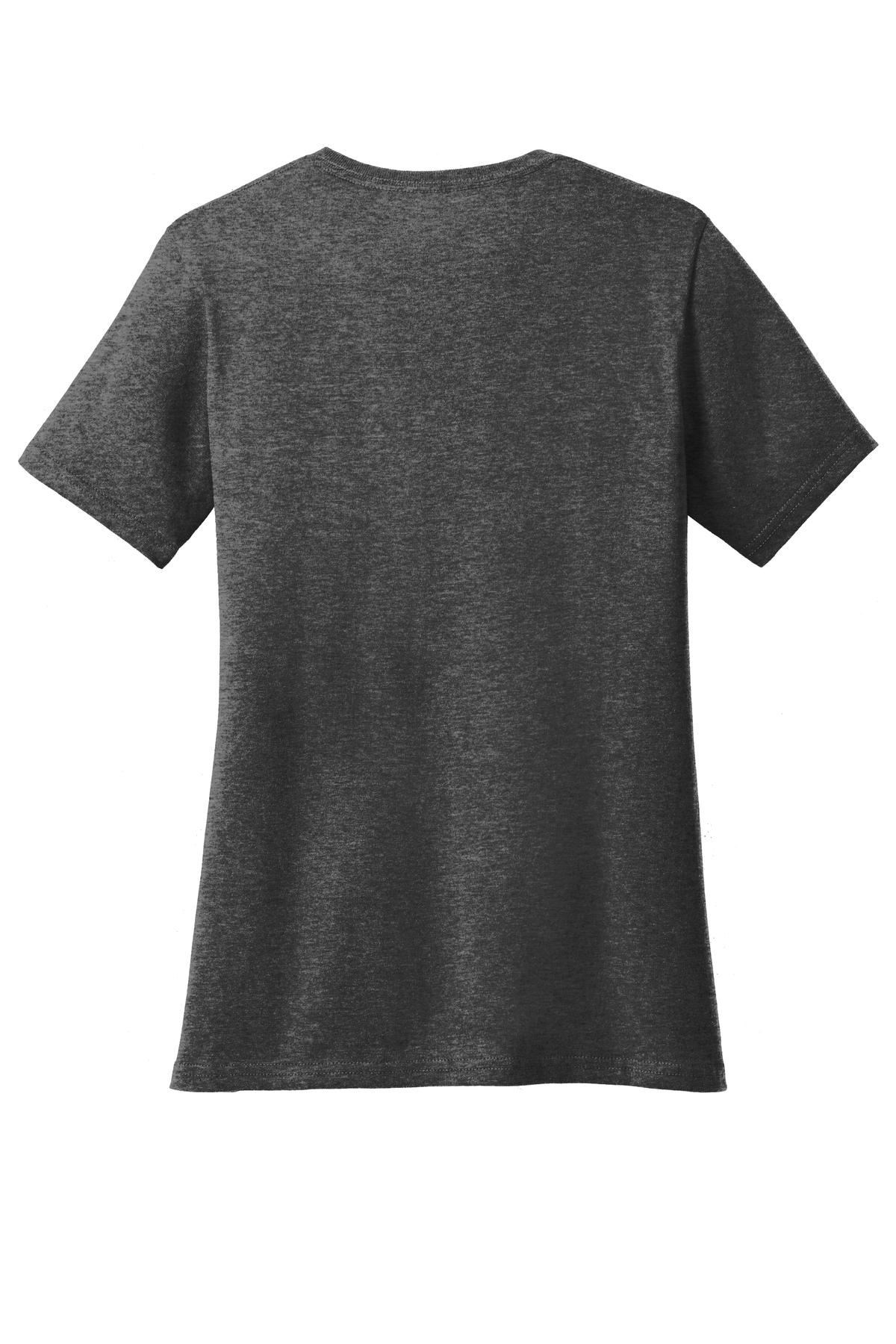 Rear View of Dk Hthr Grey Port & Company Women's Core Cotton Tee. LPC54