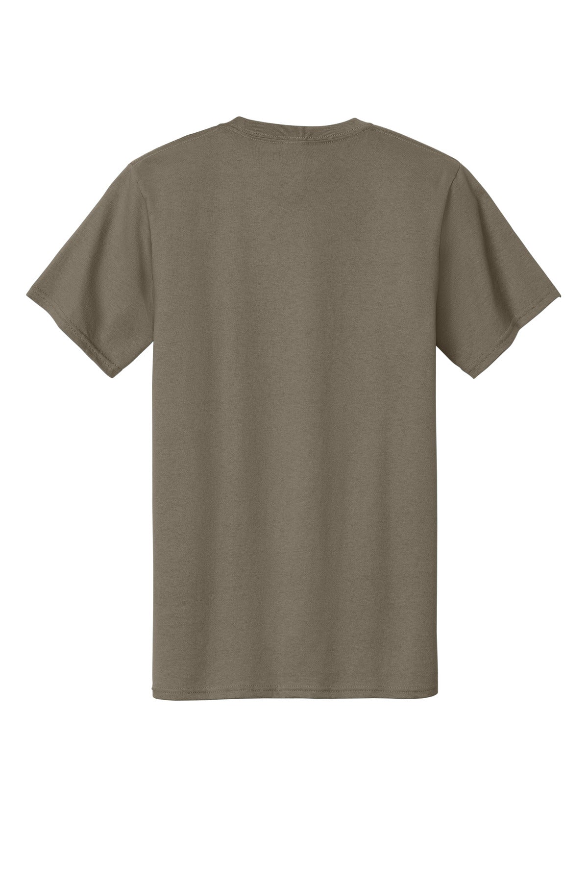 Rear View of Dusty Brown Port & Company Tall Essential Tee. PC61T