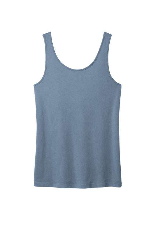 Rear View of FadedDenim Port & Company Women's Beach Wash Garment-Dyed Tank LPC099TT