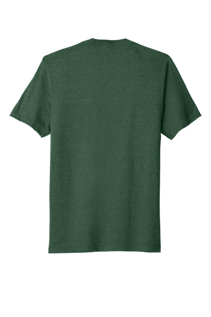 Rear View of Forest Grn Hth Port & Company Fan Favorite Blend Tee. PC455
