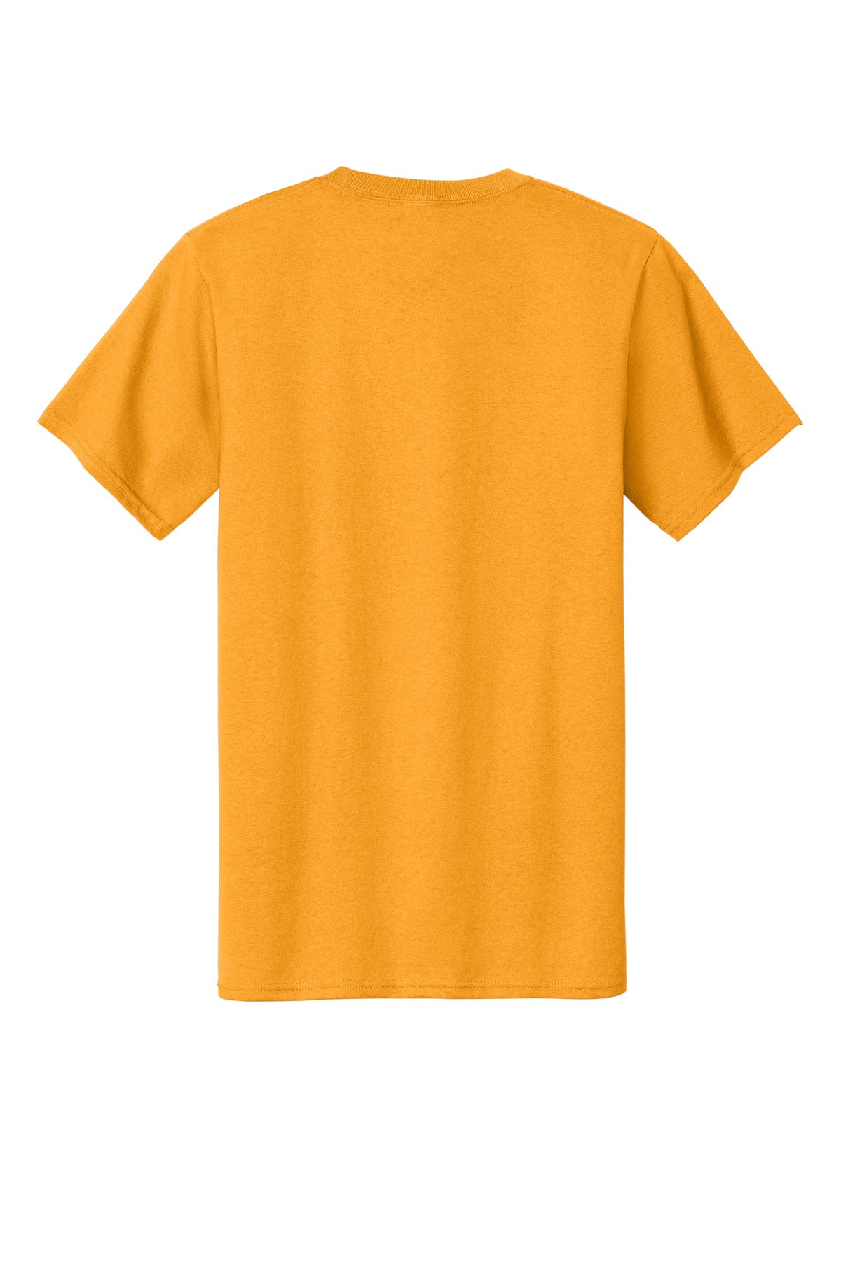 Rear View of Gold Port & Company Tall Essential Tee. PC61T