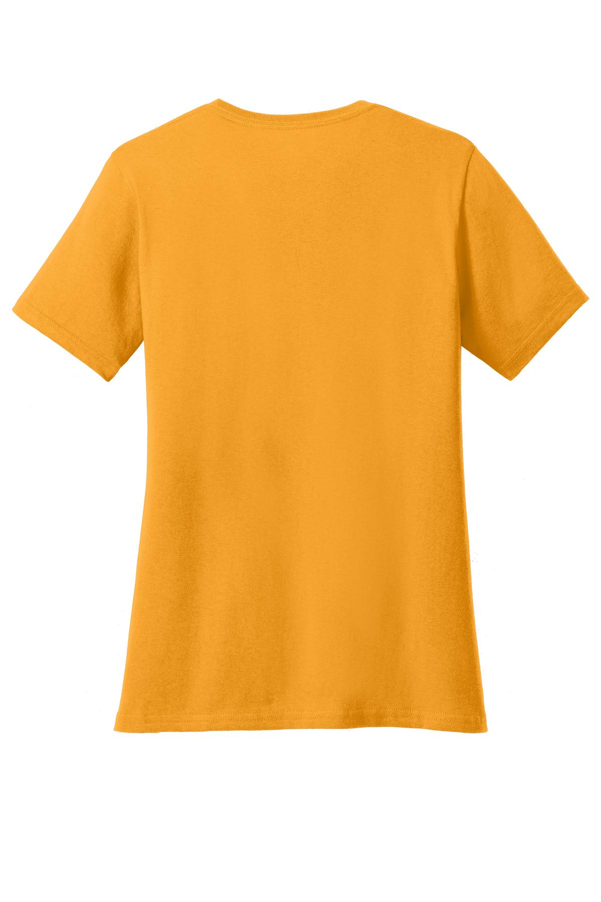 Rear View of Gold Port & Company Women's Core Cotton Tee. LPC54
