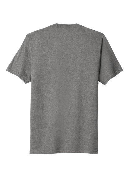 Rear View of Graphite Hthr Port & Company Fan Favorite Blend Tee. PC455