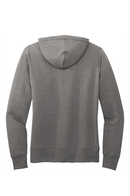 Rear View of Graphite Hthr Port & Company Women's Core Fleece Pullover Hooded Sweatshirt LPC78H