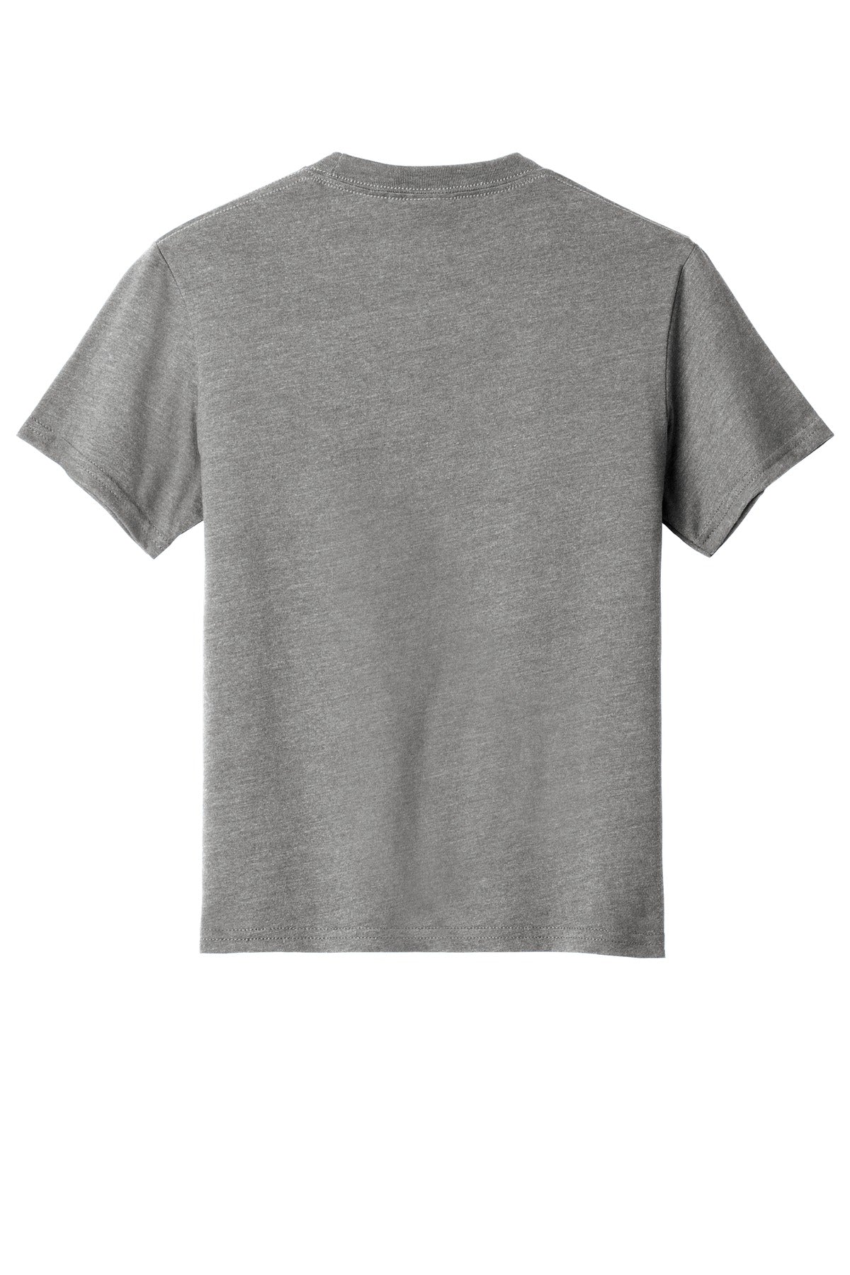 Rear View of Graphite Hthr Port & Company Youth Fan Favorite Blend Tee. PC455Y