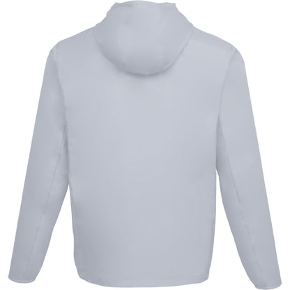 Rear View of Grey ANETO Lightweight Packable Jacket - Men's plain