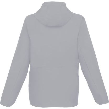 Rear View of Grey ANETO Lightweight Packable Jacket - Women's plain