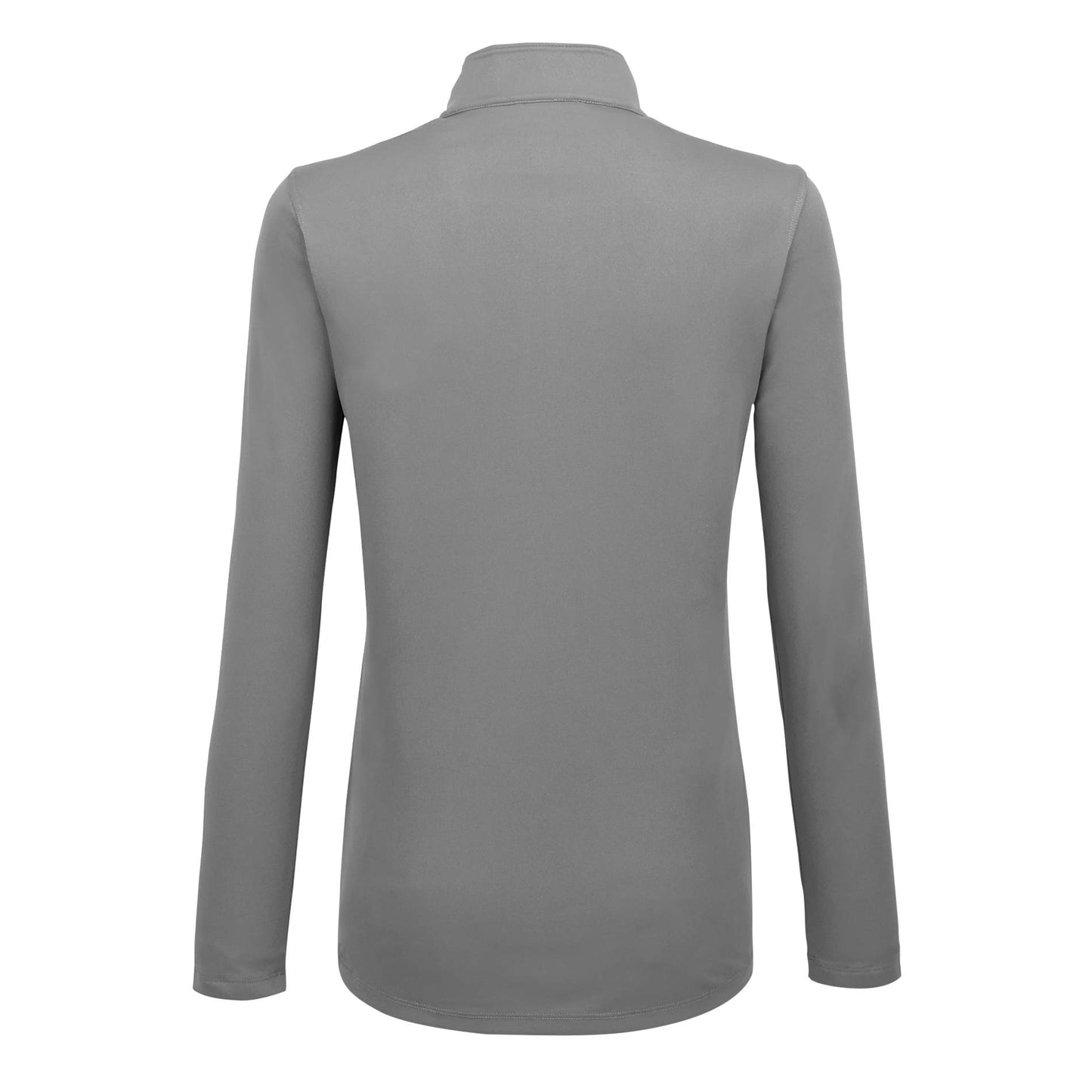 Rear View of Grey DARA Knit Quarter Zip - Women's plain