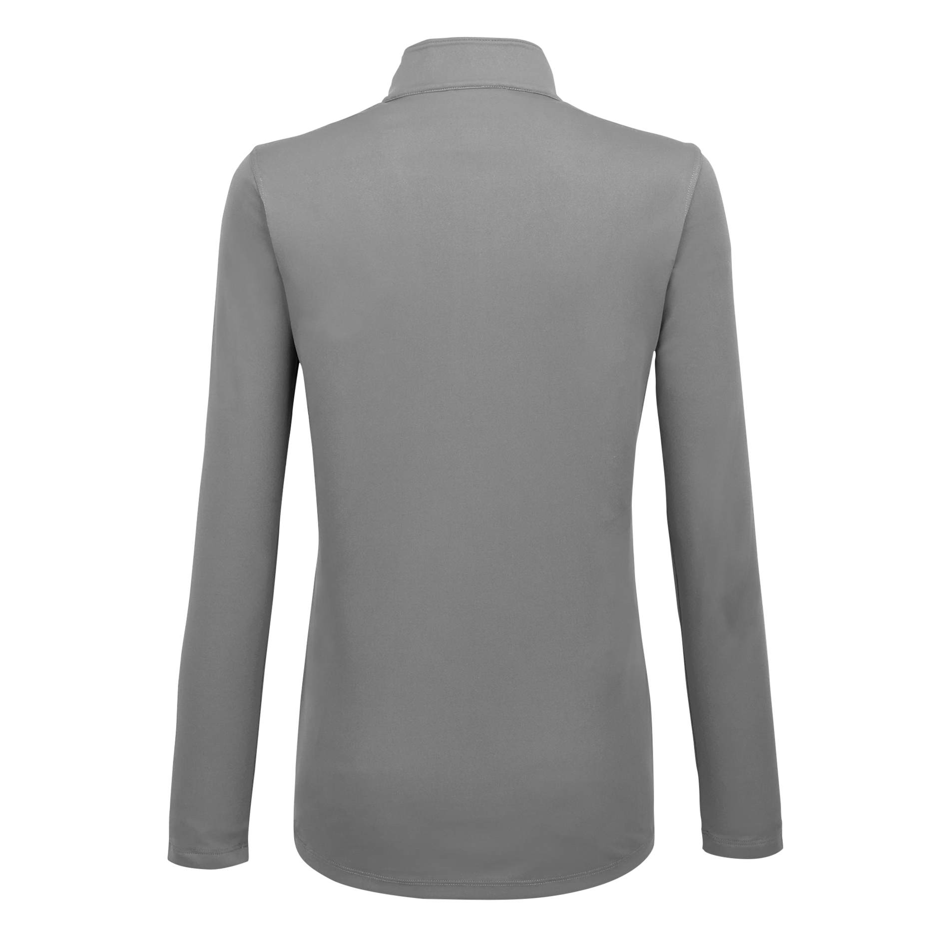 Rear View of Grey DARA Knit Quarter Zip - Women's plain
