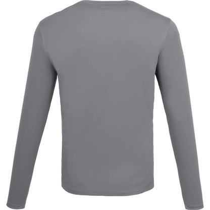 Rear View of Grey DARA LS Tech Tee - Men's plain