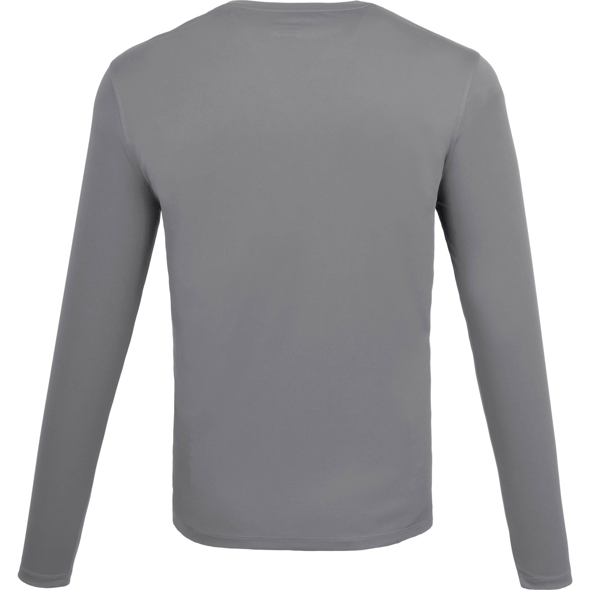 Rear View of Grey DARA LS Tech Tee - Men's plain