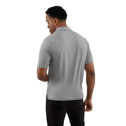 Rear View of Grey DARA SS Polo - Men's plain