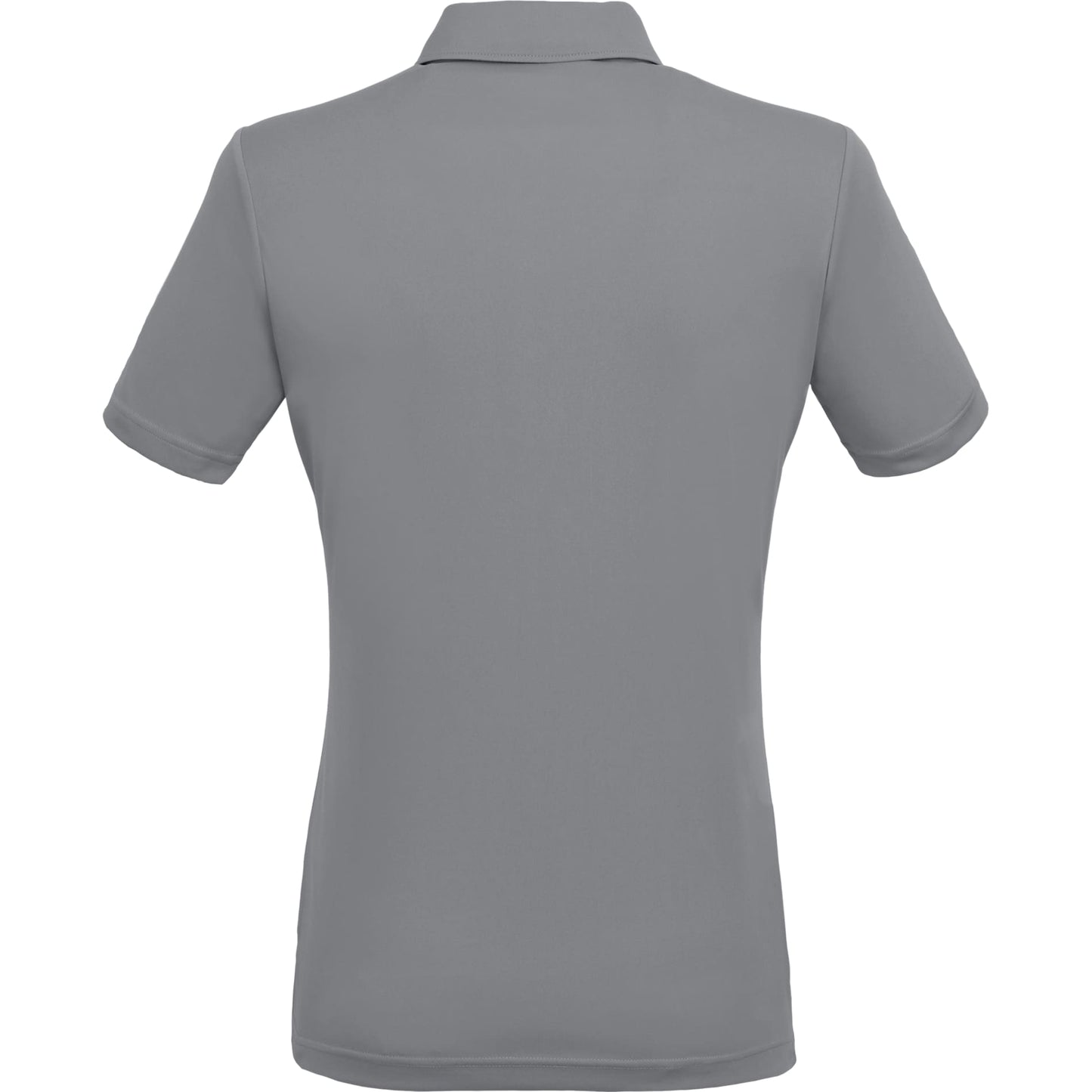 Rear View of Grey DARA SS Polo - Women's plain