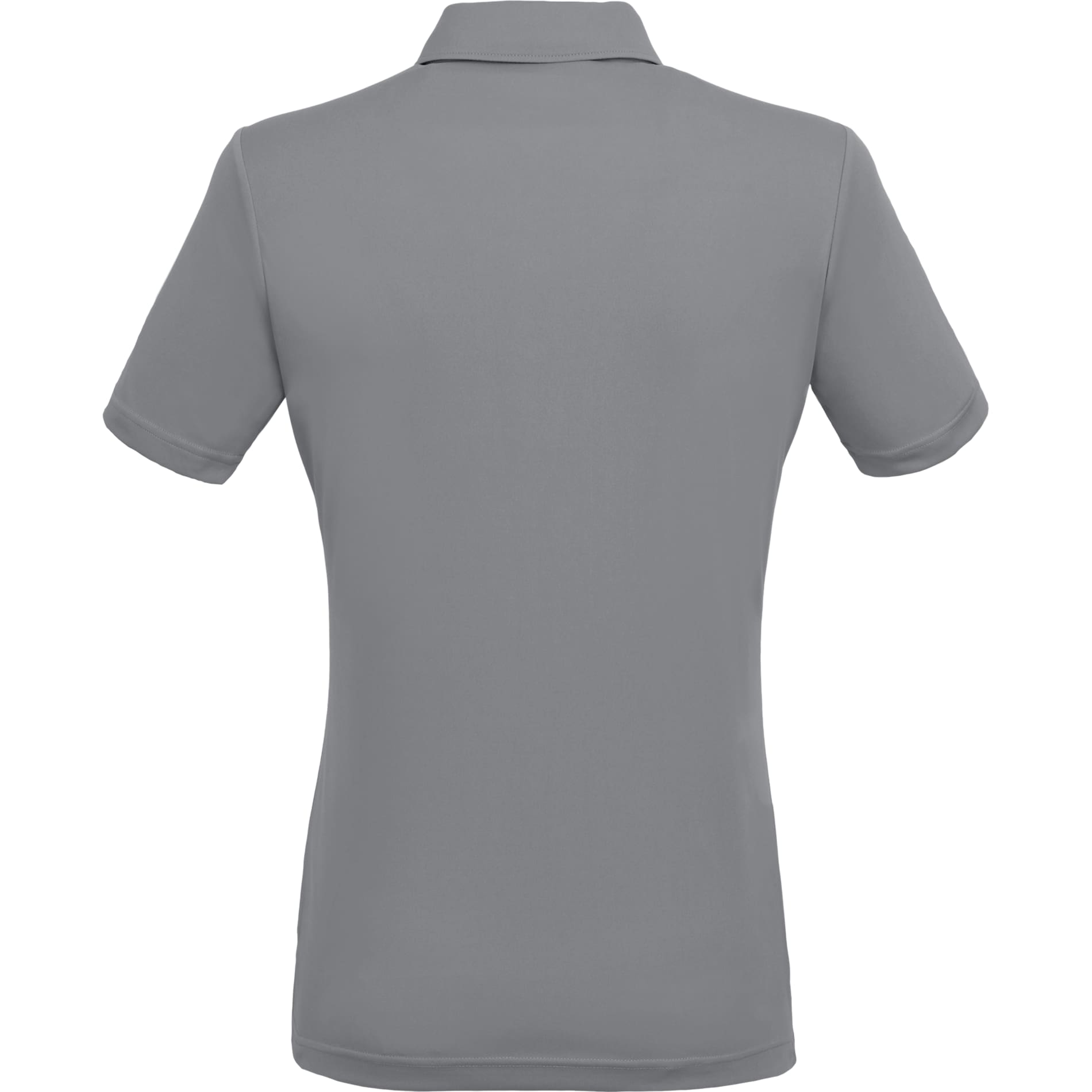 Rear View of Grey DARA SS Polo - Women's plain