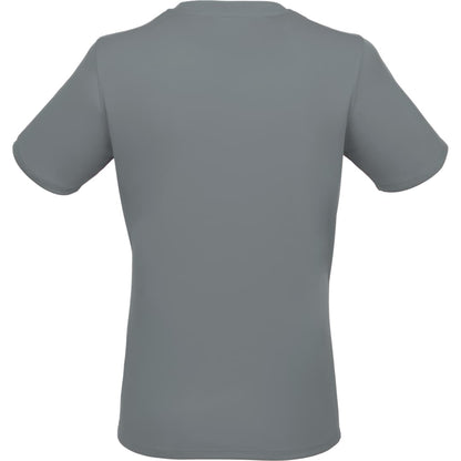 Rear View of Grey DARA SS Tech Tee - Women's plain