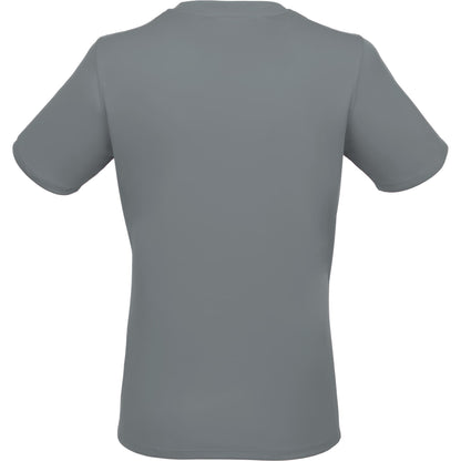 Rear View of Grey DARA SS Tech Tee - Women's plain