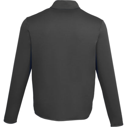 Rear View of Grey TELICA Brush Back Fleece Jacket - Men's plain