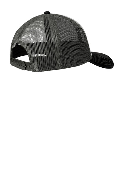 Rear View of Gust Gy/Bk/GyS Port Authority Snapback Trucker Cap. C112