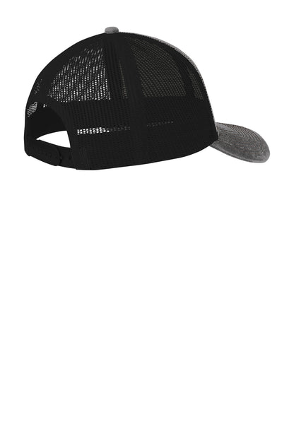 Rear View of GyStl/Blk Port Authority Snapback Trucker Cap. C112