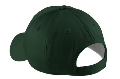 Rear View of Hunter Port & Company Five-Panel Twill Cap. CP86