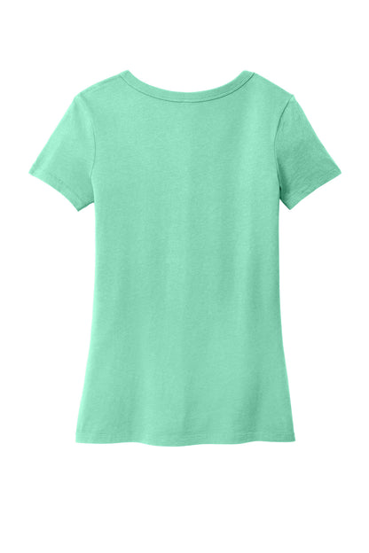 Rear View of Jadeite Port & Company Women's Beach Wash Garment-Dyed V-Neck Tee LPC099V