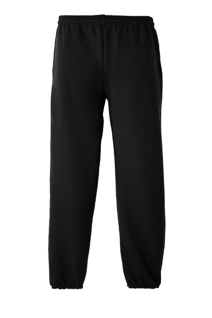 Rear View of Jet Black Port & Company - Essential Fleece Sweatpant with Pockets. PC90P