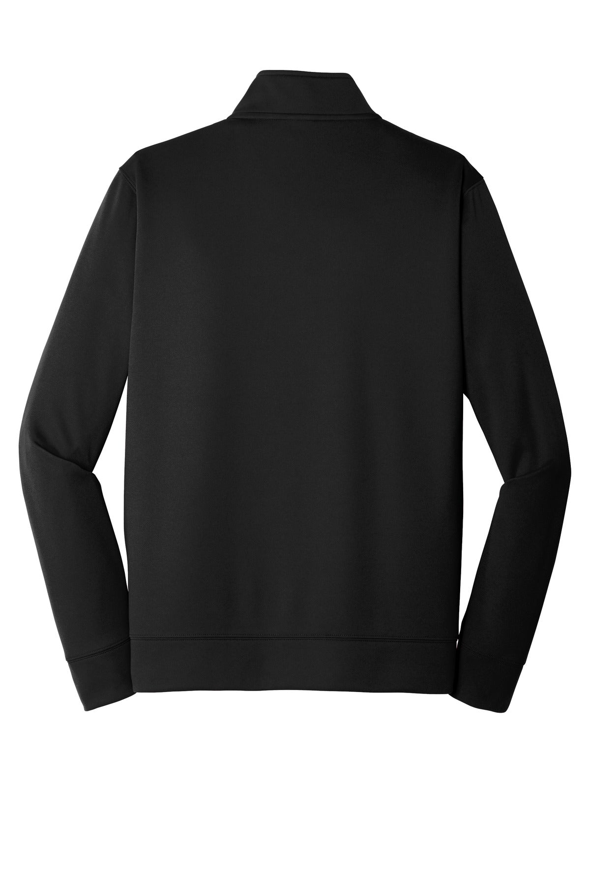 Rear View of Jet Black Port & Company Performance Fleece 1/4-Zip Pullover Sweatshirt. PC590Q