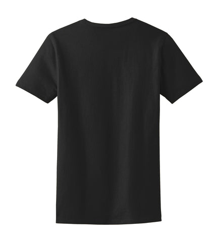 Rear View of Jet Black Port & Company Women's Essential Tee. LPC61