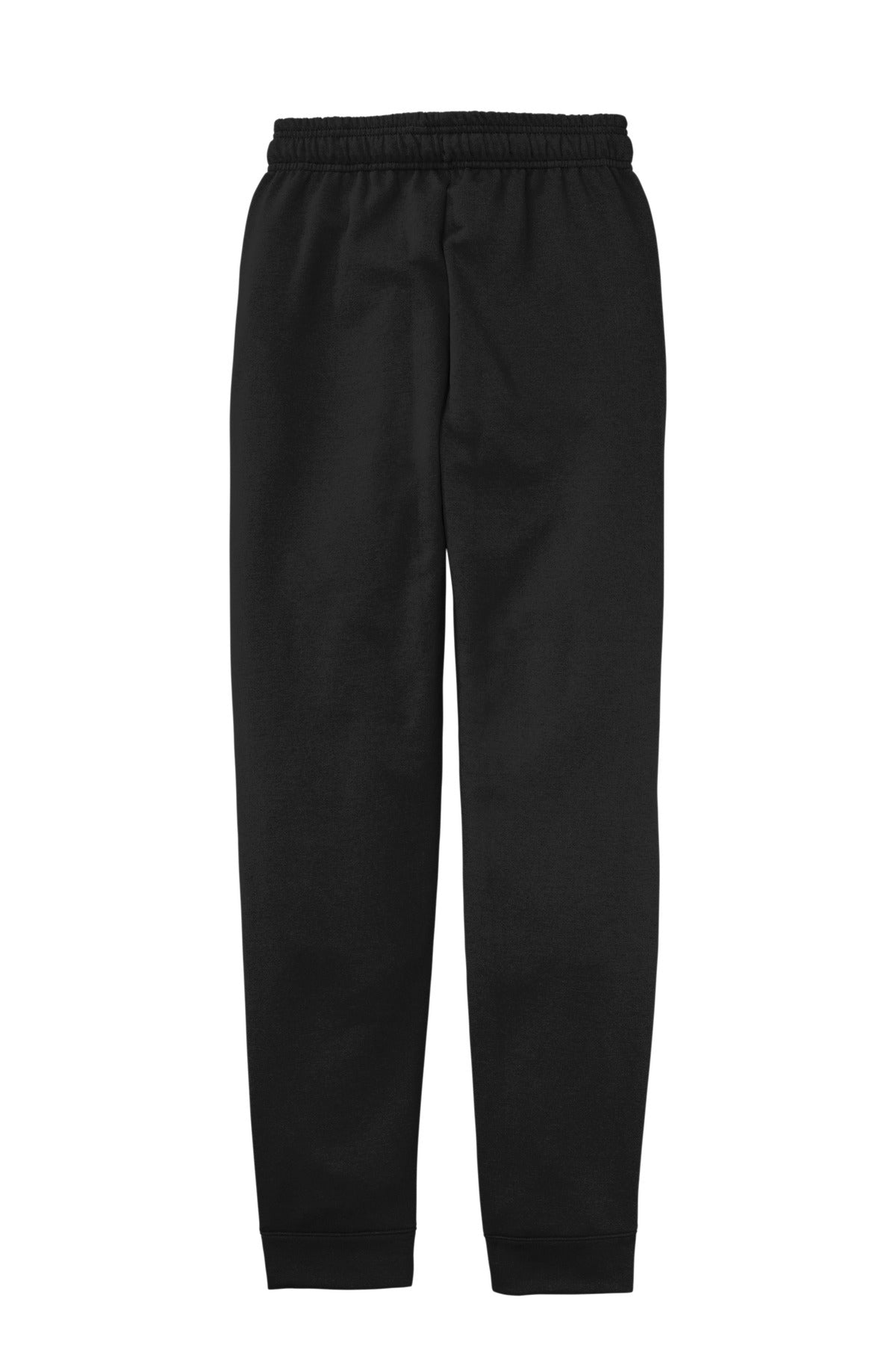 Rear View of JetBlack Port & Company Core Fleece Jogger. PC78J