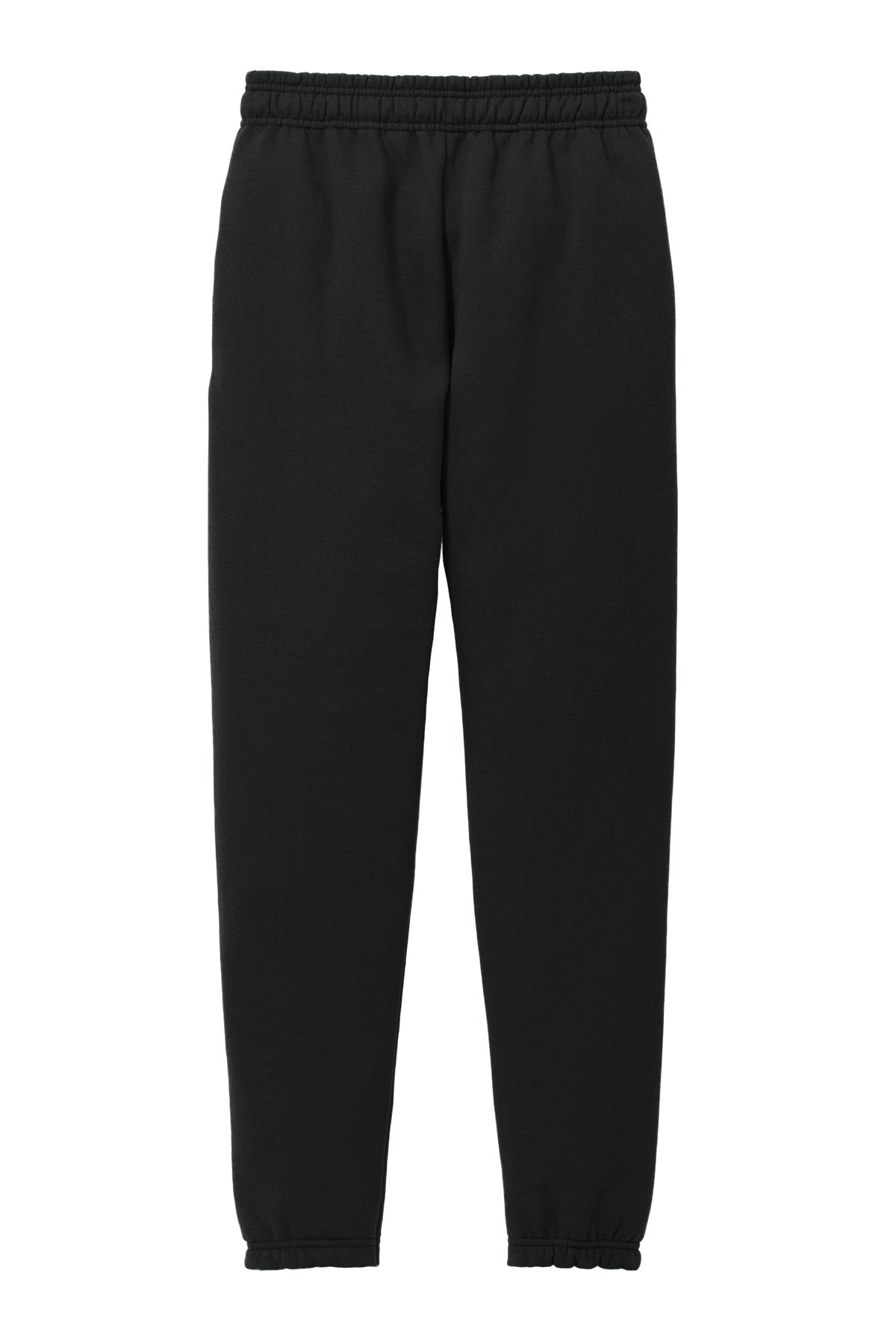 Rear View of JetBlack Port & Company Core Fleece Sweatpant PC78SP