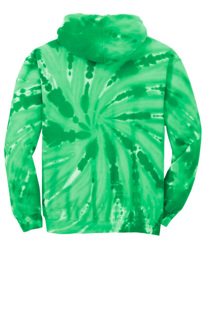 Rear View of Kelly Port & Company Tie-Dye Pullover Hooded Sweatshirt. PC146