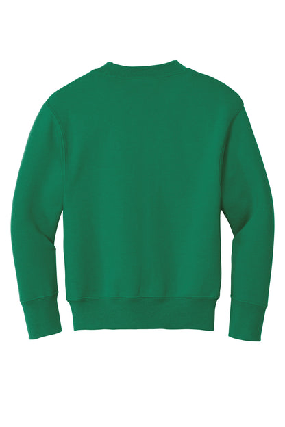 Rear View of Kelly Port & Company Youth Core Fleece Crewneck Sweatshirt. PC90Y