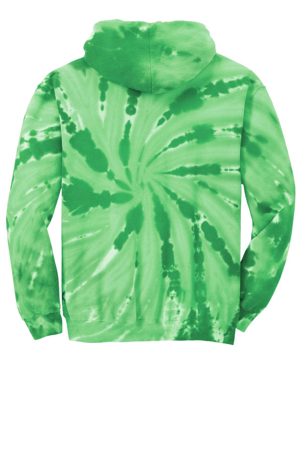 Rear View of Kelly Port & Company Youth Tie-Dye Pullover Hooded Sweatshirt. PC146Y