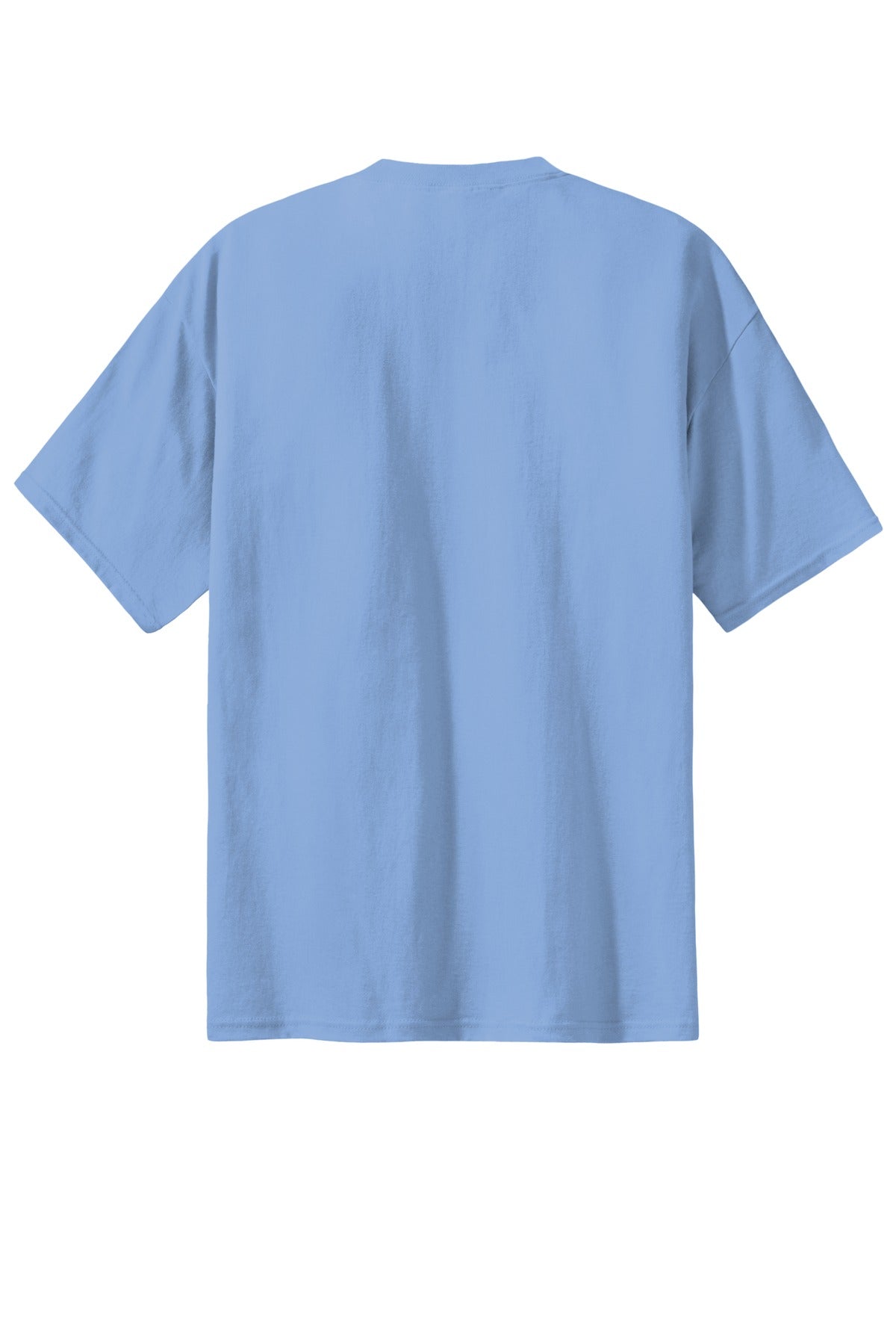Rear View of Light Blue Port & Company Tall Essential Tee. PC61T