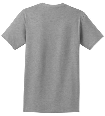 Rear View of Light Steel Hanes - Authentic 100% Cotton T-Shirt with Pocket. 5590