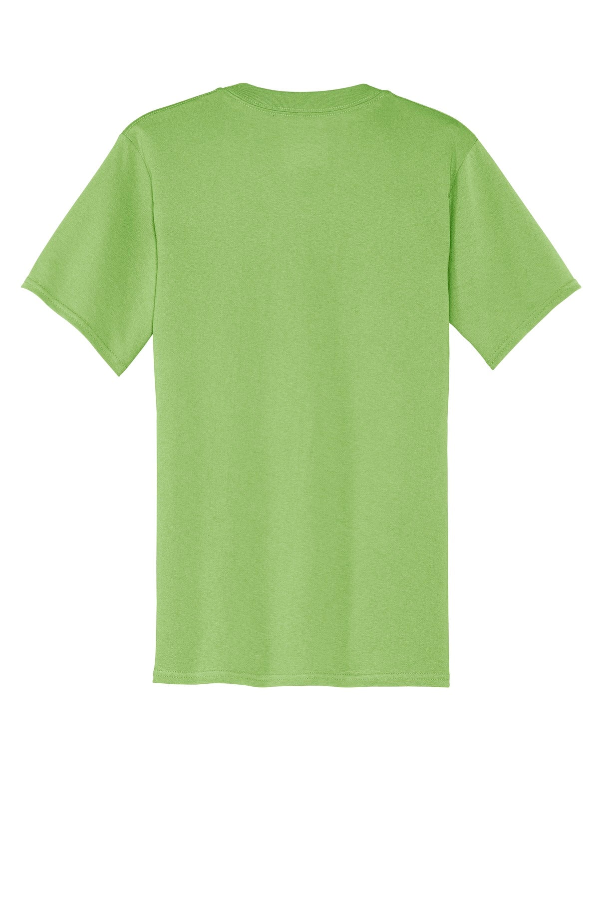 Rear View of Lime Port & Company Core Cotton Pocket Tee. PC54P