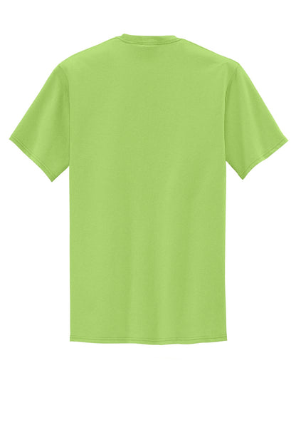 Rear View of Lime Port & Company Tall Core Blend Pocket Tee. PC55PT