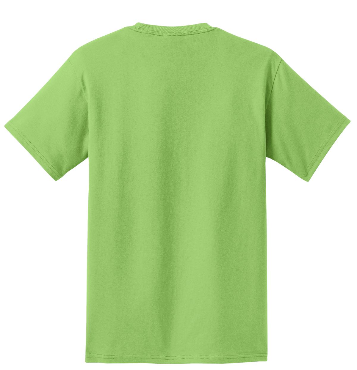 Rear View of Lime Port & Company - Tall Essential Pocket Tee. PC61PT