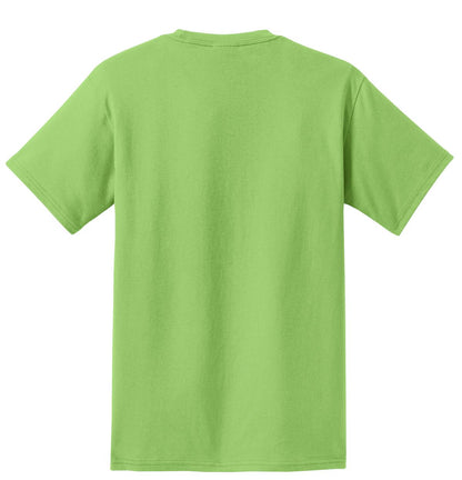 Rear View of Lime Port & Company - Tall Essential Pocket Tee. PC61PT
