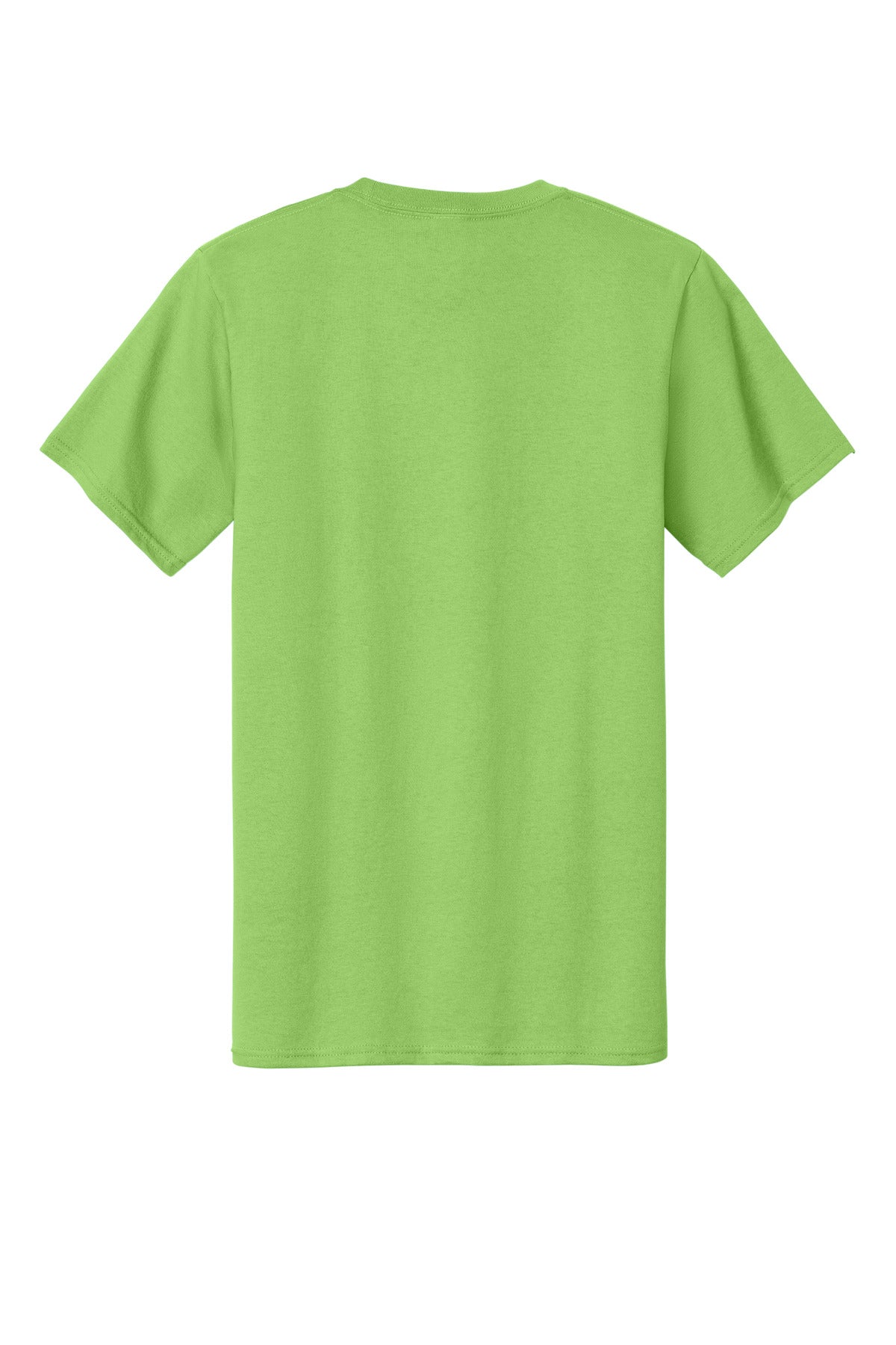 Rear View of Lime Port & Company Tall Essential Tee. PC61T