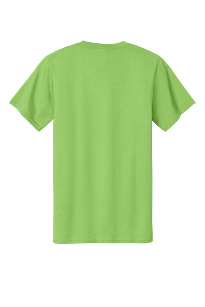 Rear View of Lime Port & Company Tall Essential Tee. PC61T
