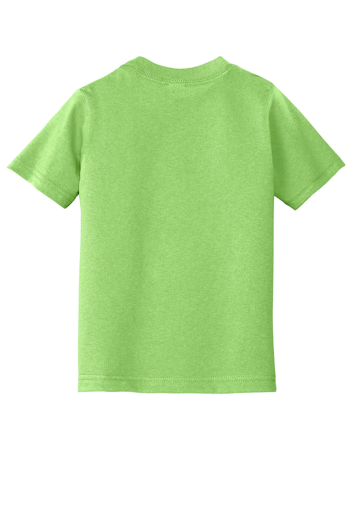 Rear View of Lime Port & Company Toddler Core Cotton Tee. CAR54T