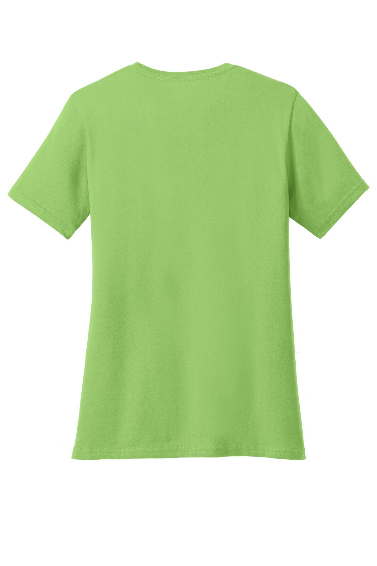 Rear View of Lime Port & Company Women's Core Cotton Tee. LPC54